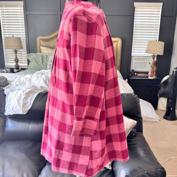 BlairBuffalo Plaid Button Front Tunic Top Women’s Plus L 100% Cotton Long Sleeve - Picture 3 of 7